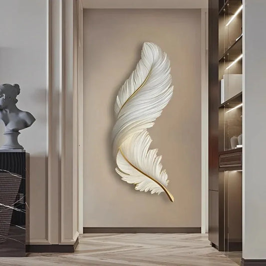 Lifelike 3D Feather Shape Decor Wall Lamp with Remote Control